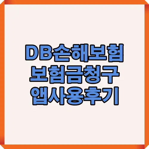 DB손해보험 보험금청구 앱 사용후기를 통해 보험금 청구 절차, 편리성, 실제 이용 경험을 알기 쉽게 정리한 이미지