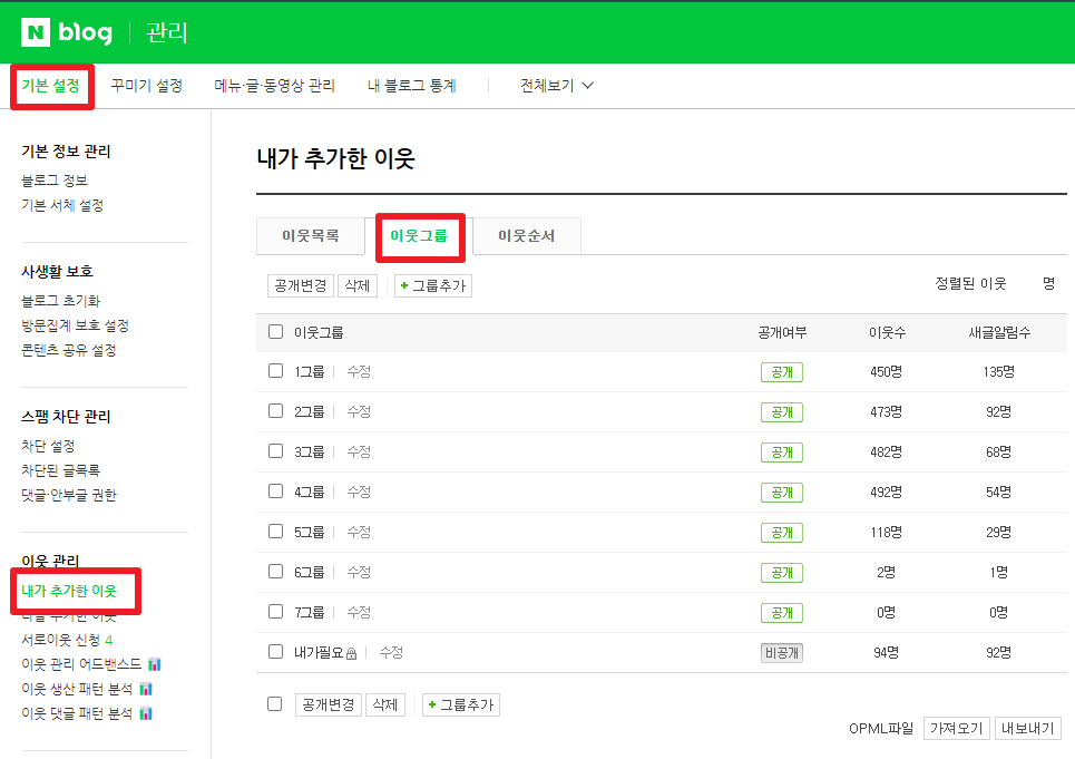 네이버 블로그 이웃 그룹 관리 방법