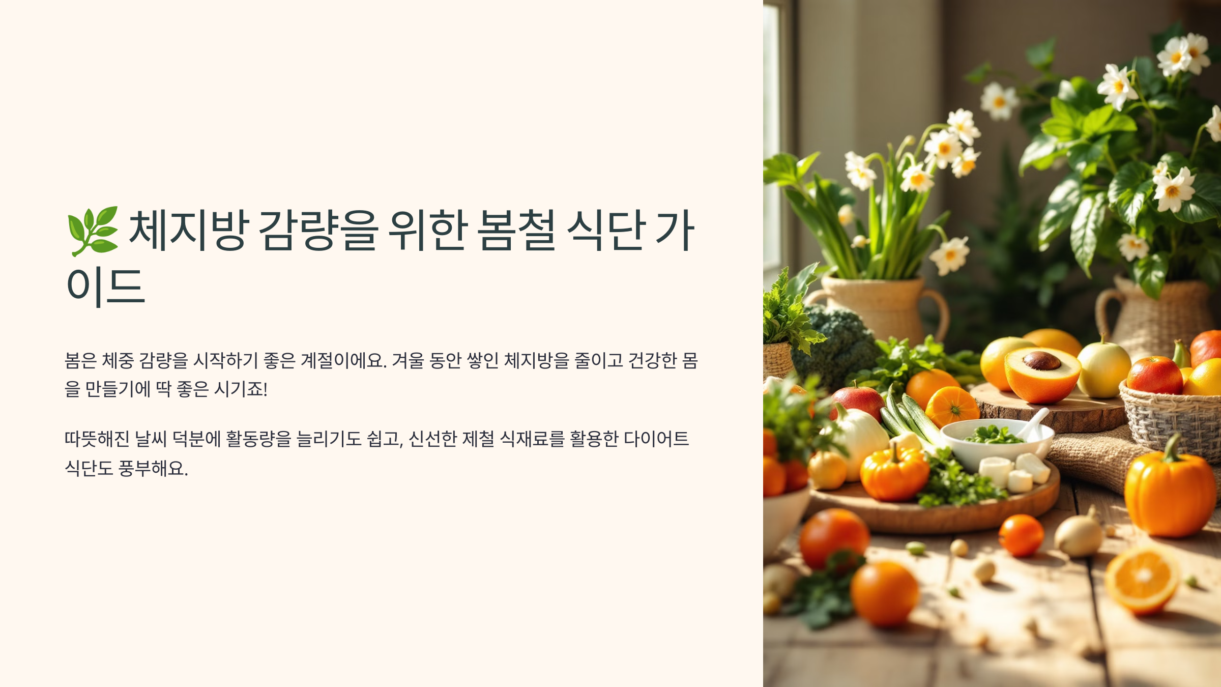 체지방 감량을 위한 봄철 식단 가이드