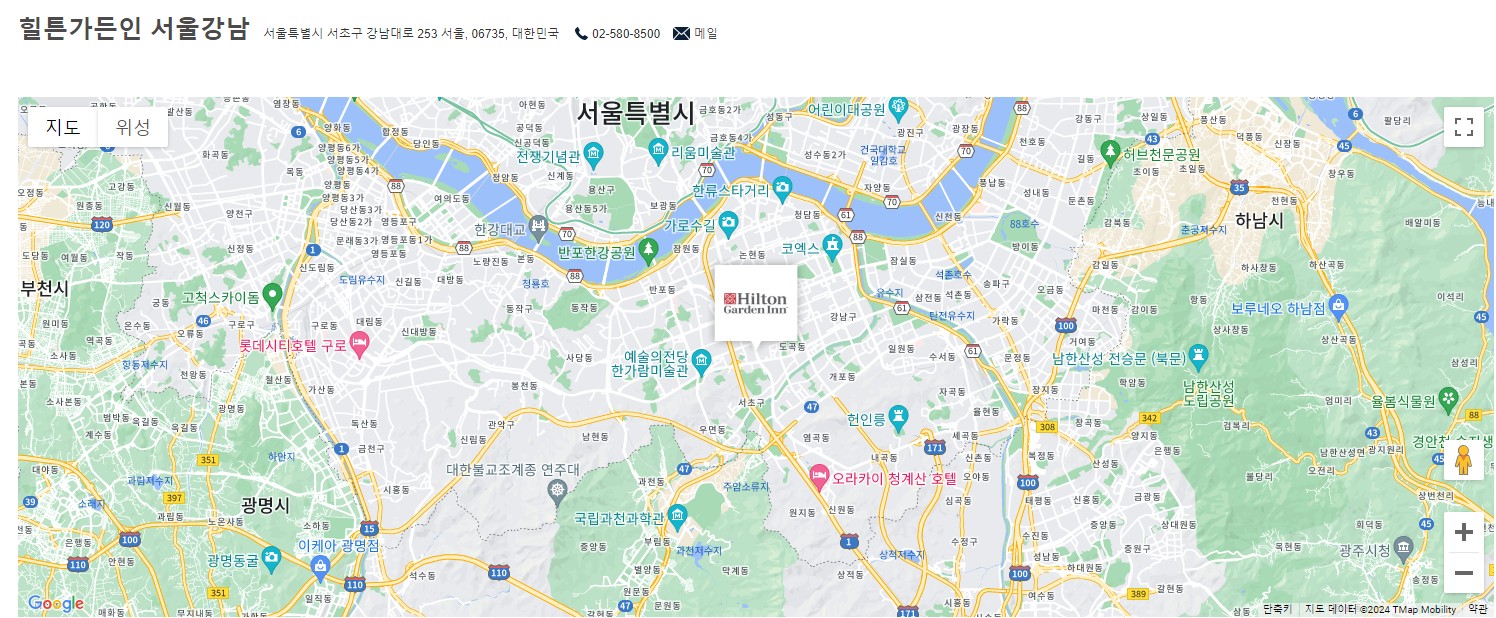힐튼가든인서울강남 지도