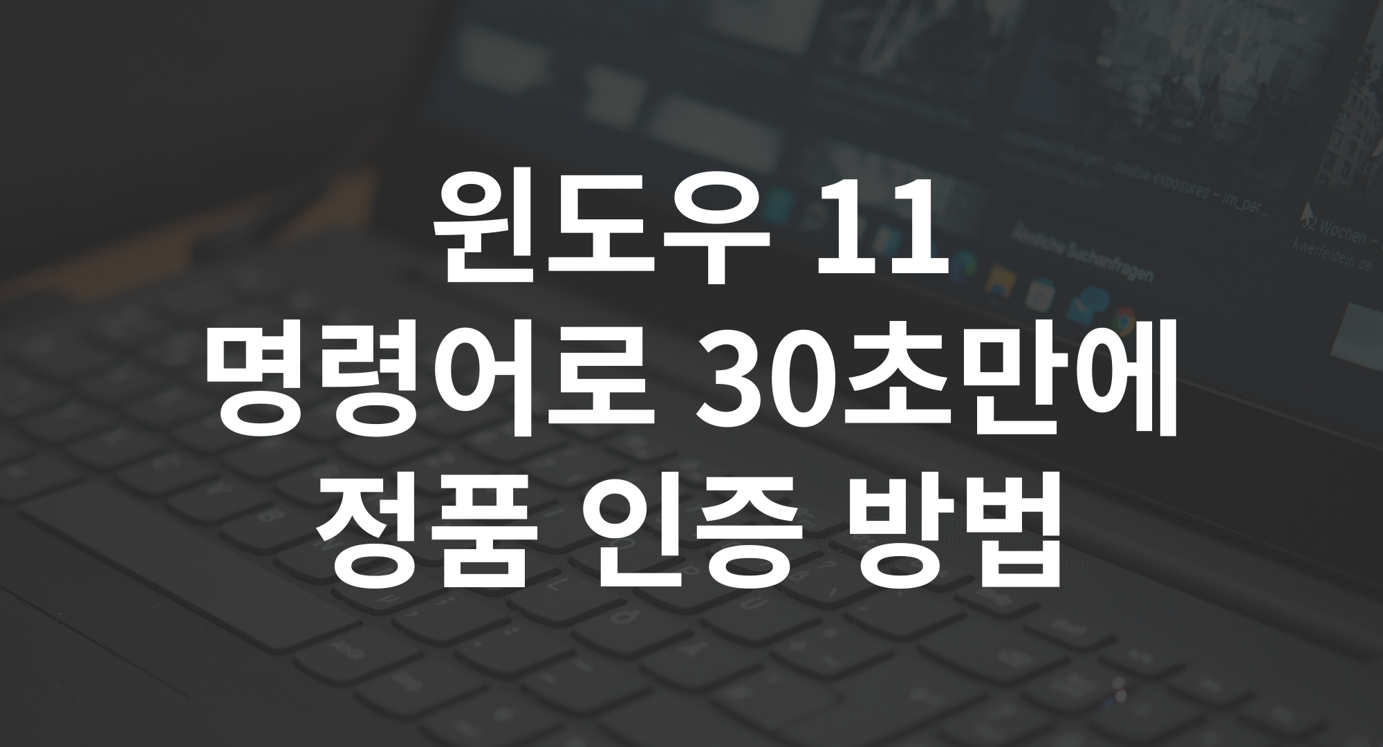윈도우11 정품인증방법