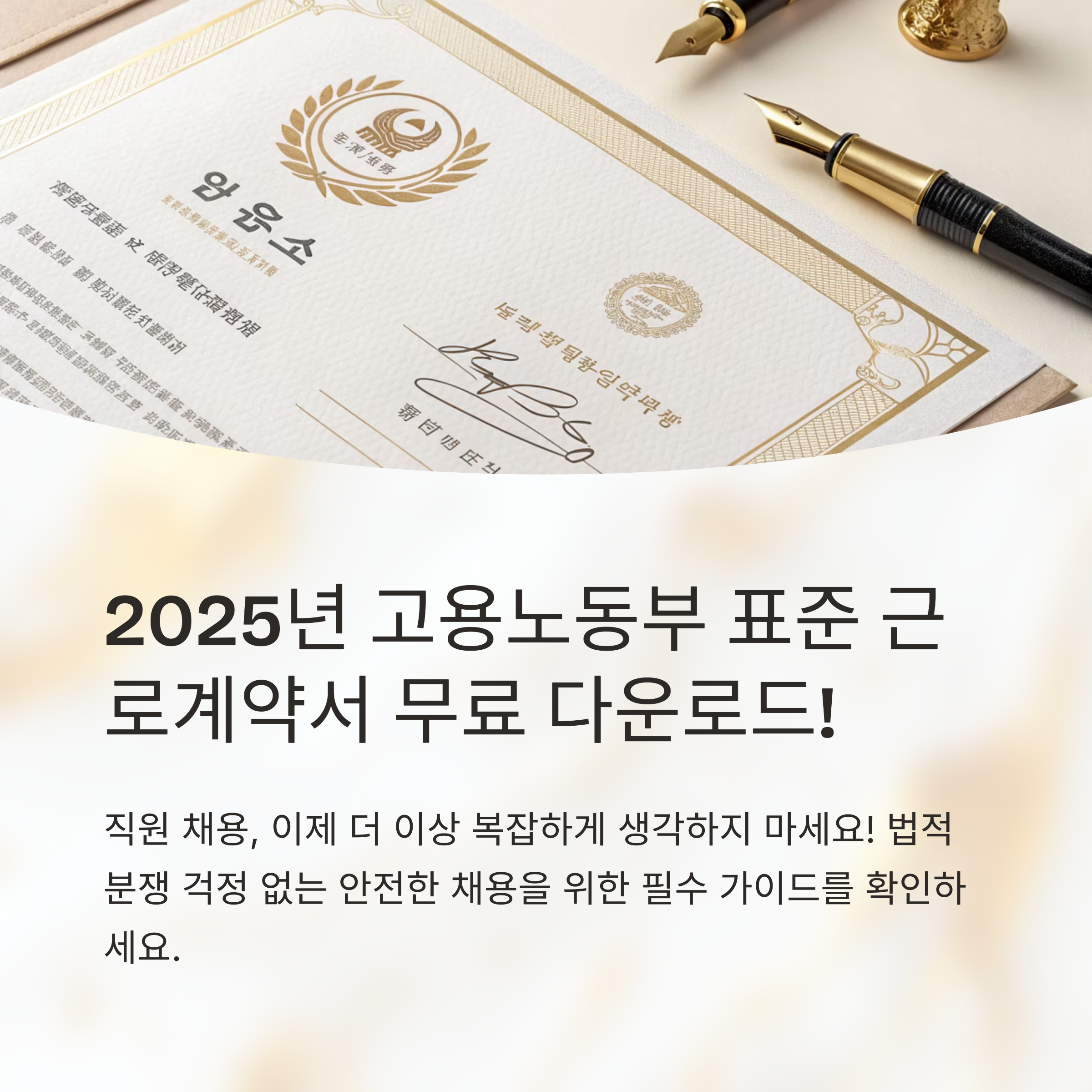 근로계약서 양식 무료 다운로드 (2025년 고용노동부 표준 완벽 반영)