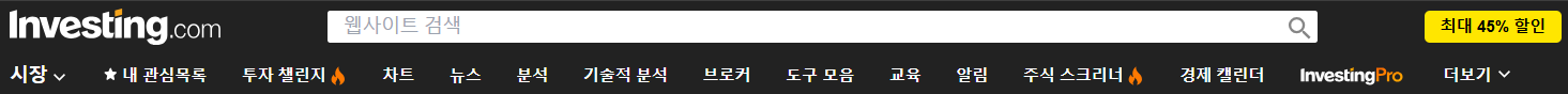 출처 : 인베스팅닷컴. 주요메뉴
