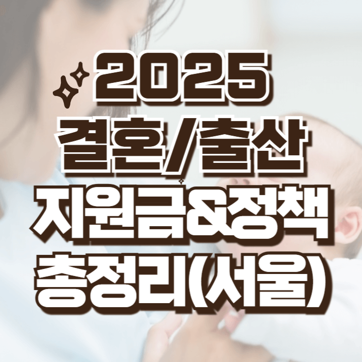2025 결혼 출산 지원금 지원정책 총정리 서울시