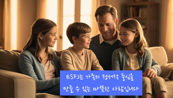 ESFJ는 가족의 정서적 중심을 만들 수 있는 따뜻한 사람입니다에 관한 사진입니다