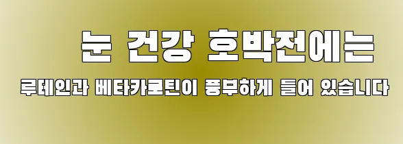  ■ 눈 건강 호박전에는 루테인과 베타카로틴이 풍부하게 들어 있습니다