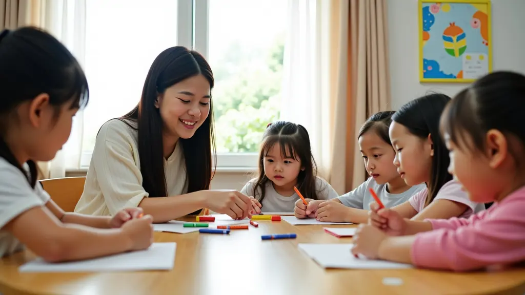 교실에서 공부하는 아이들