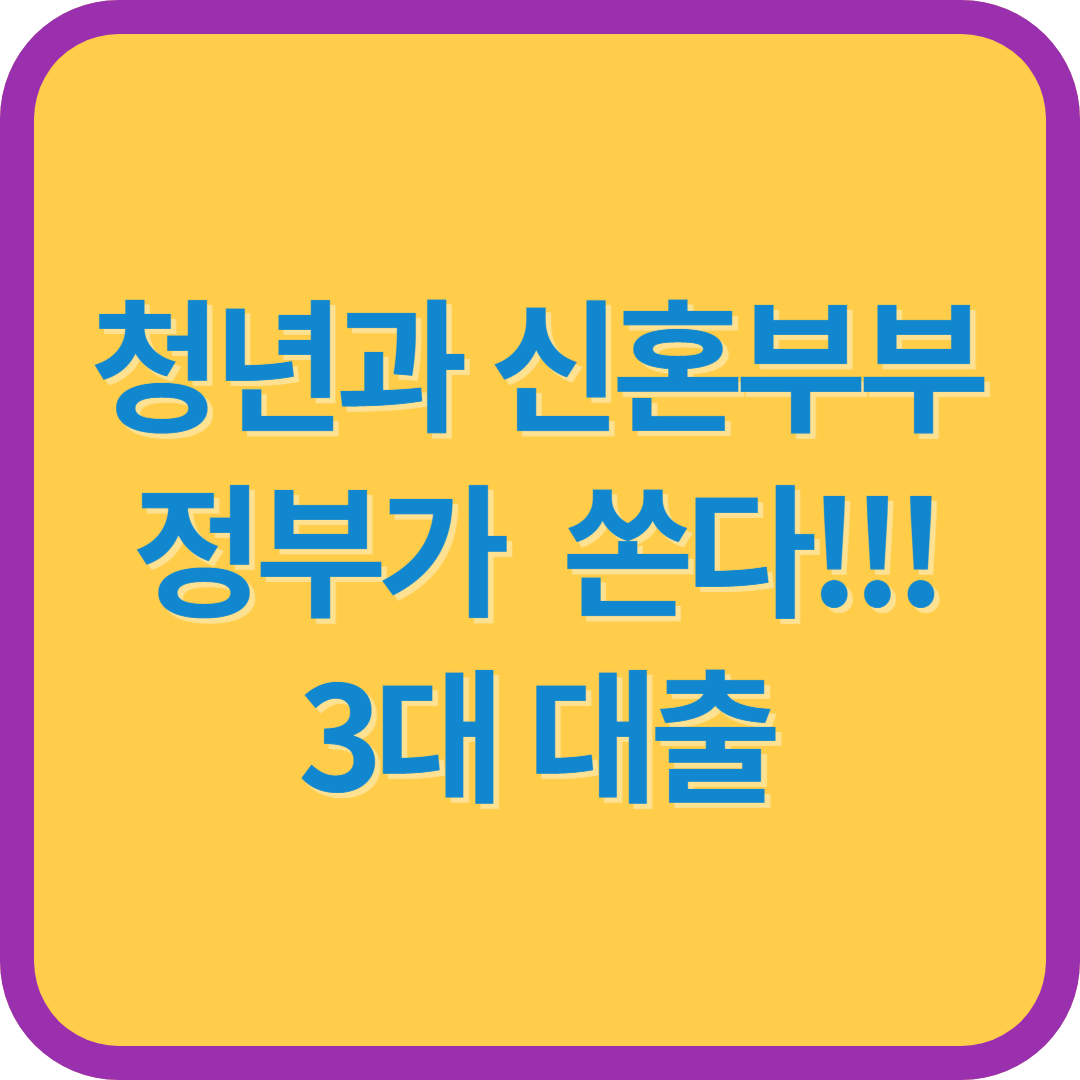 청년과 신호부부 정부가 쏜다!!! 3대 대출