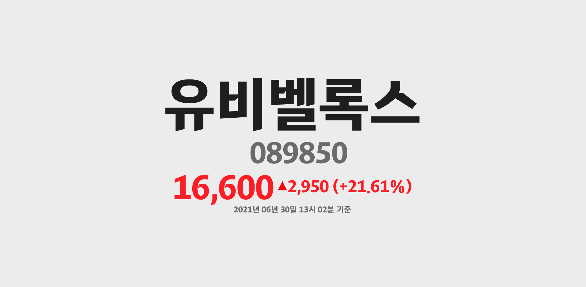유비벨록스 2021-06-30 13:02:20.658067기준 주가