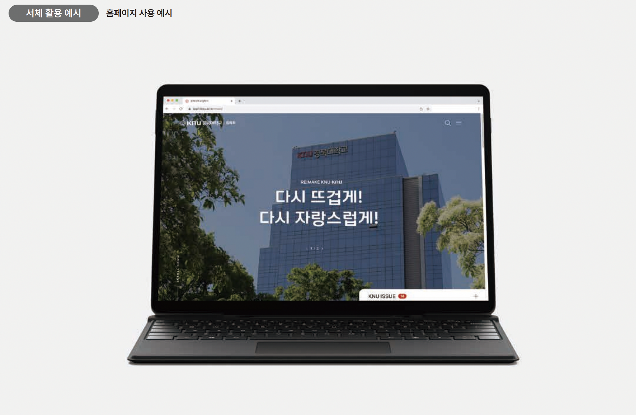 경북대 진리체 서체 활용 예시