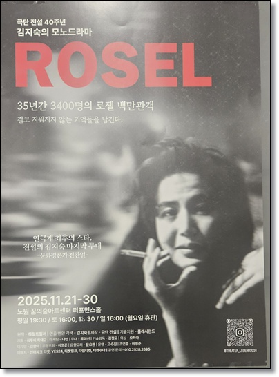 70분간의 압도적 전율: 김지숙 배우의 마지막 무대, 모노드라마 <로젤(Rosel)> 솔직 관람 후기!