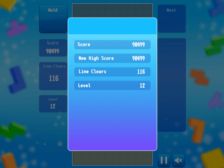 테트리스-무료게임-종료-화면