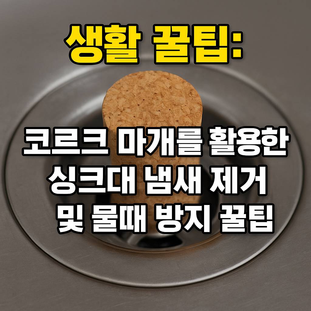 코르크 마개 하나로 싱크대 악취 제거 + 물때 방지하는 초간단 꿀팁
