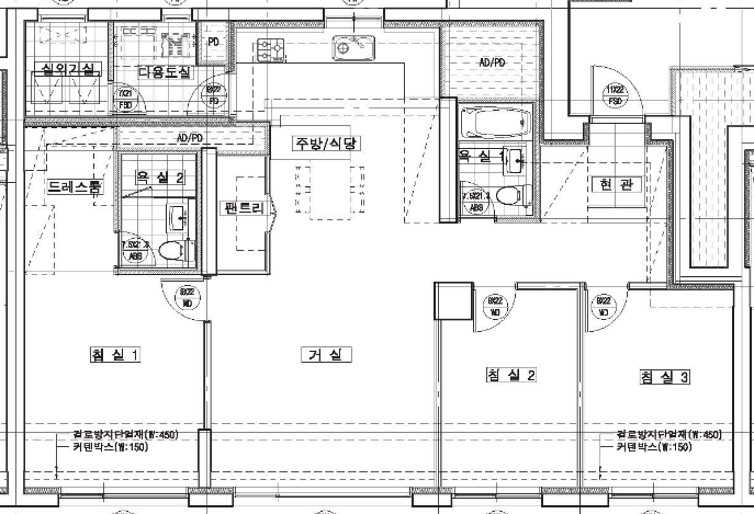 강남 청담르엘 84A, B 평면도