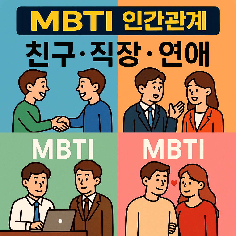 MBTI 인간관계 완정정리｜친구&middot;직장&middot;연애 인포그래픽