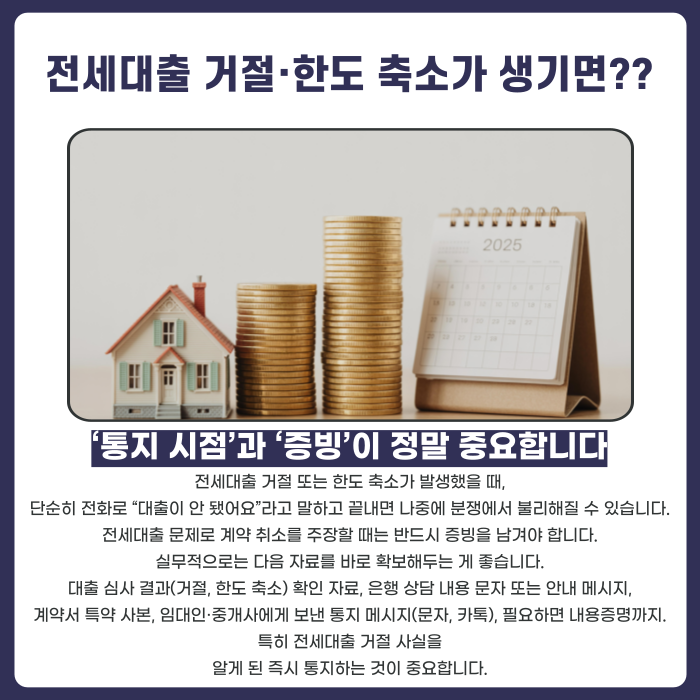 전세대출 거절·한도 축소가 생기면