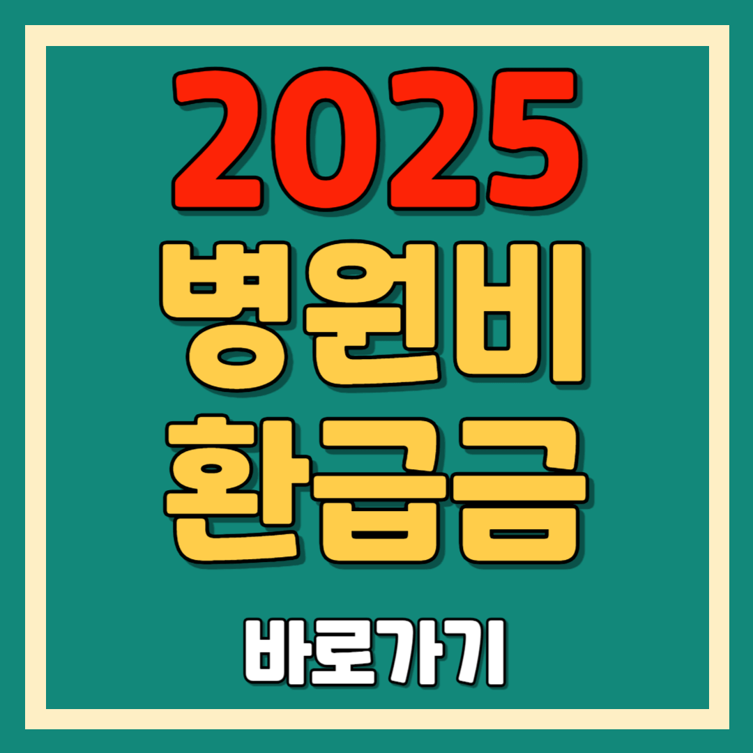 2025 병원비 환급금 대상,신청 방법,유의사항