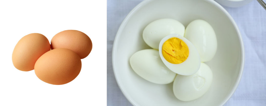 단백질이 풍부한 삶은 달걀과 날계란, 아침식사로 좋은 에너지 보충 식품
