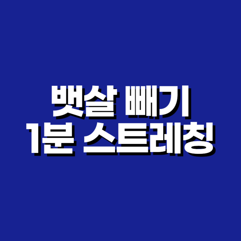 뱃살 빼기 1분 스트레칭