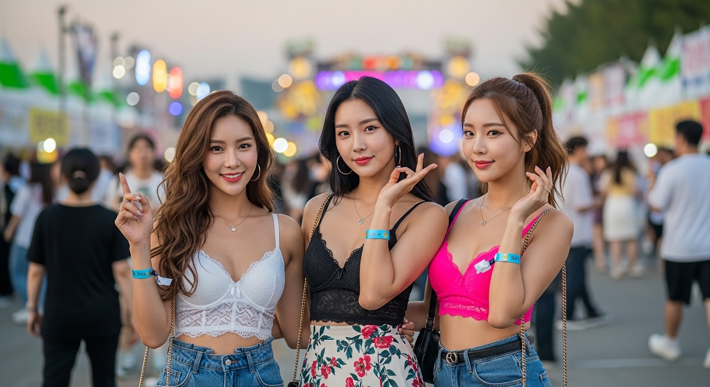 축제에 참석한 여자들