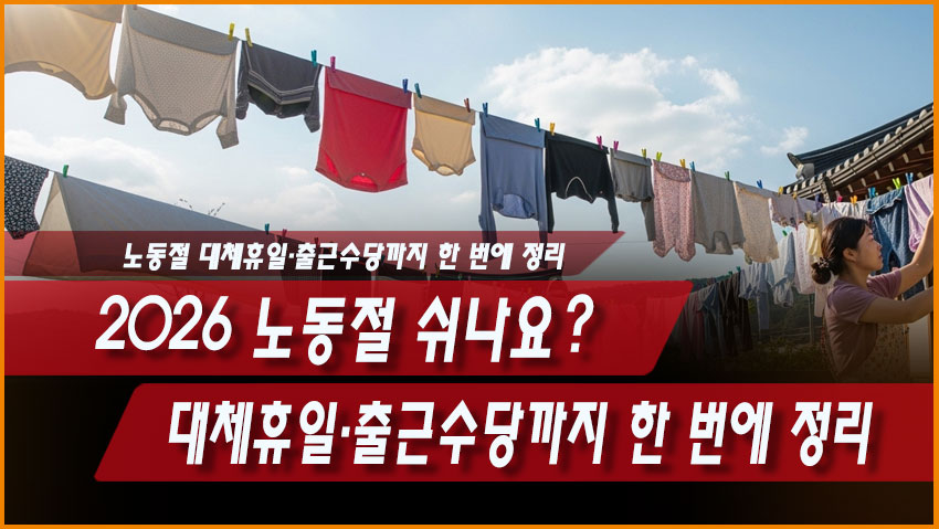 2026 노동절 쉬나요? 대체휴일&middot;출근수당까지 한 번에 정리
