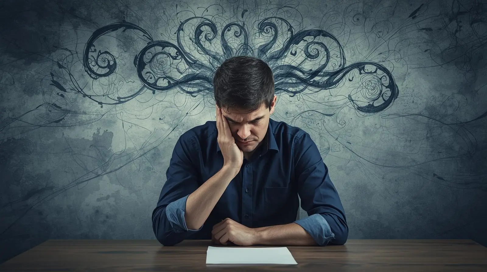 부정적 사고 루프의 구조를 나타내는 이미지