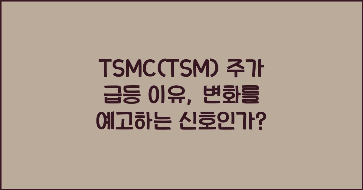 TSMC(TSM) 주가 급등 이유