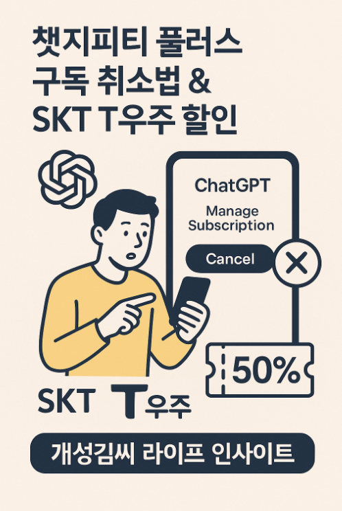 챗지피티 플러스 구독 취소,ChatGPT Plus 해지 방법,SKT T우주 할인 받는 법,GPT-4 구독 종료,챗지피티 모바일 구독 취소,ChatGPT T우주 쿠폰 적용