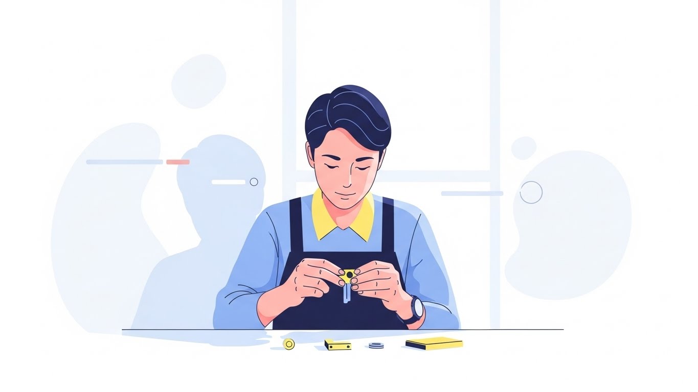 하루 일과 후 책상에 앉은 직장인&amp;#44; 손부업알바는 꾸준함이 필요합니다.