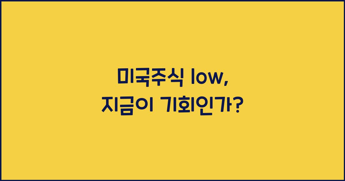 미국주식 low