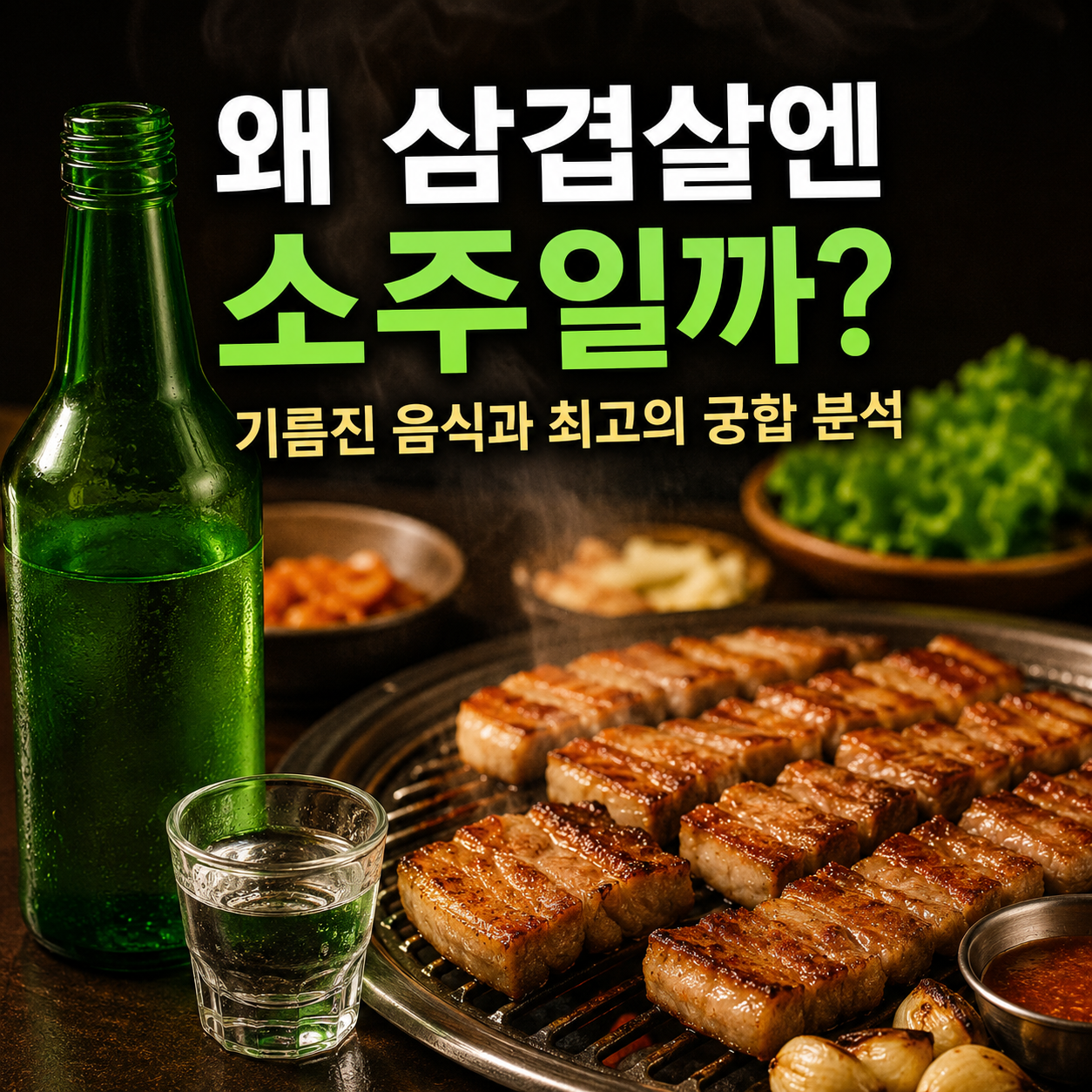 소주와 기름진 음식 궁합