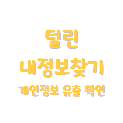 털린 내 정보 찾기
