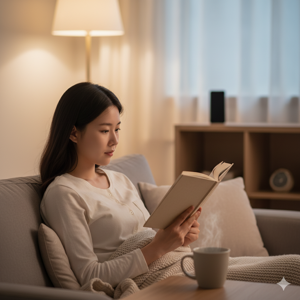 스마트폰이 없는 평화로운 저녁 루틴