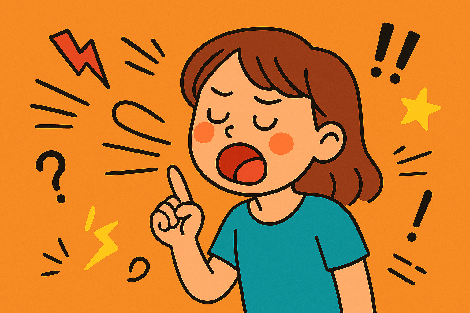 충동적으로 말하는 여자아이 이미지