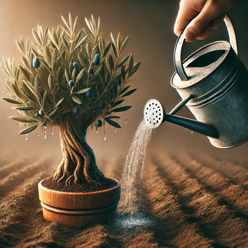 올리브 나무 물주기