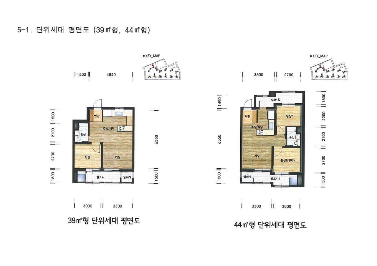 39m2&#44; 44m2 평면도