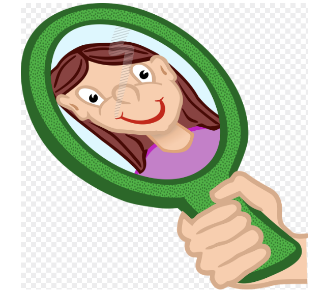 거울 보고 있는 여자