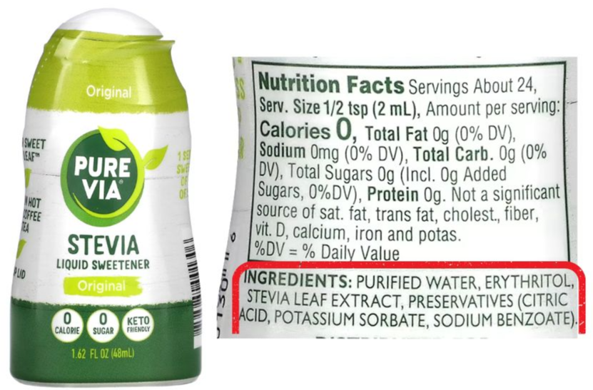 Pure Via, 스테비아 액상 감미료