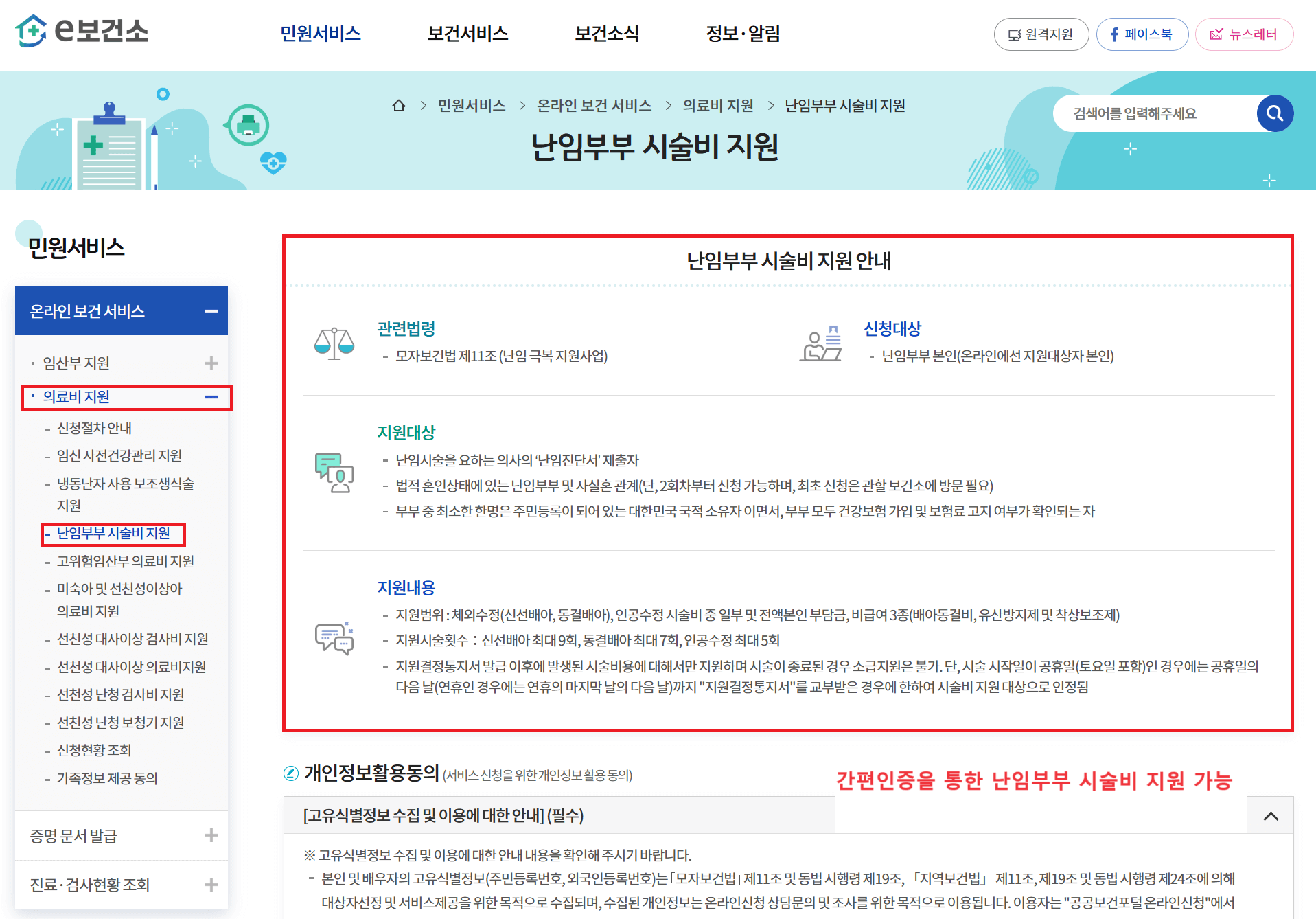 난임부부 시술비 지원 안내