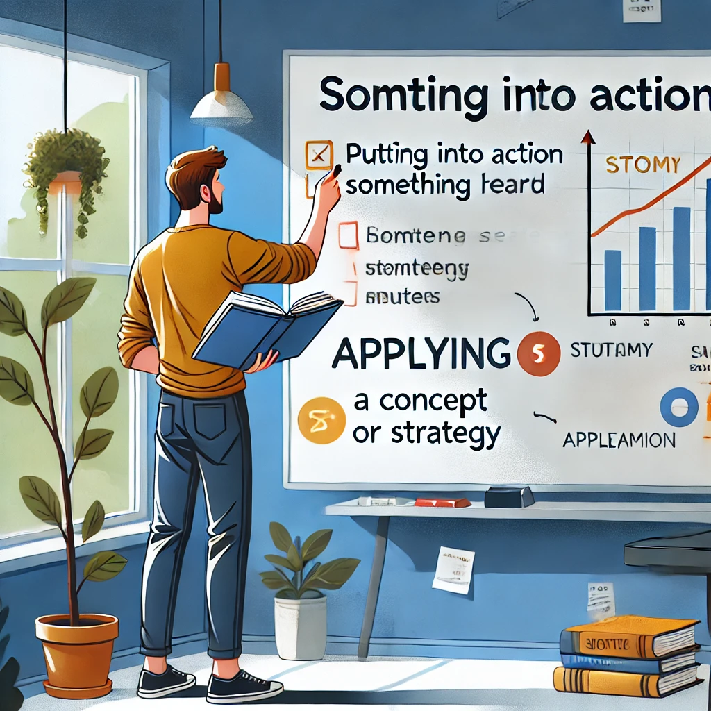 책에서 배운 것을 실생활에 적용한다