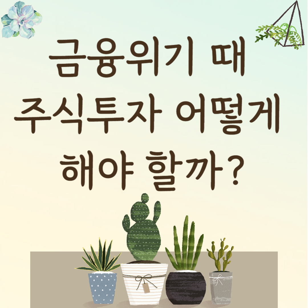 금융위기 때 주식투자 어떻게 해야 할까?