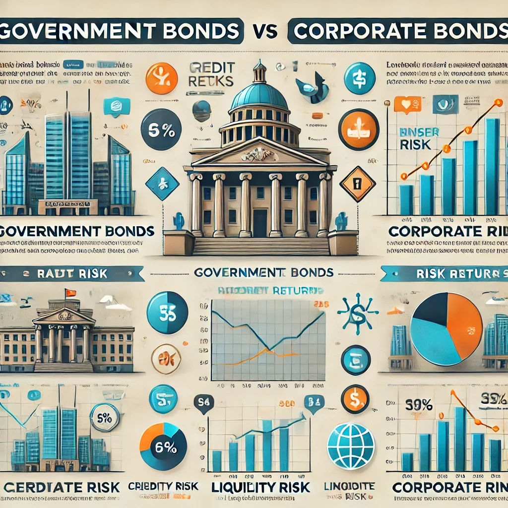 국채와 회사체가 연관된 이미지.