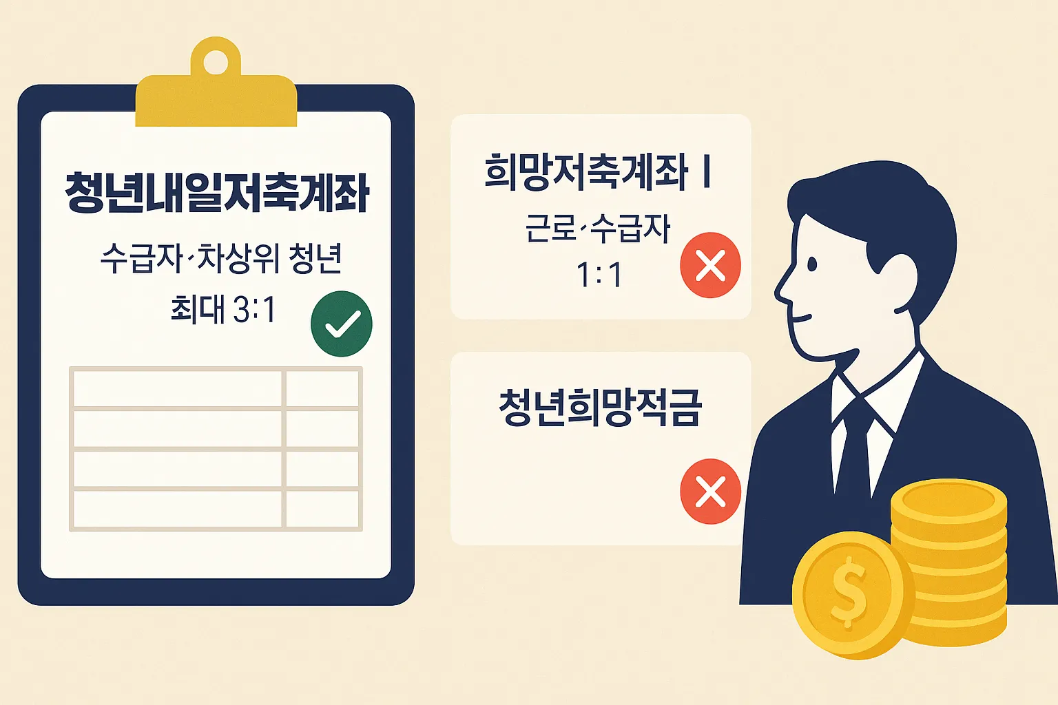 청년내일저축계좌 비교 인포그래픽