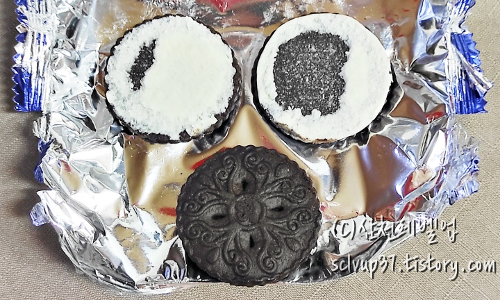 롯샌 과자 안쪽 화이트 크림