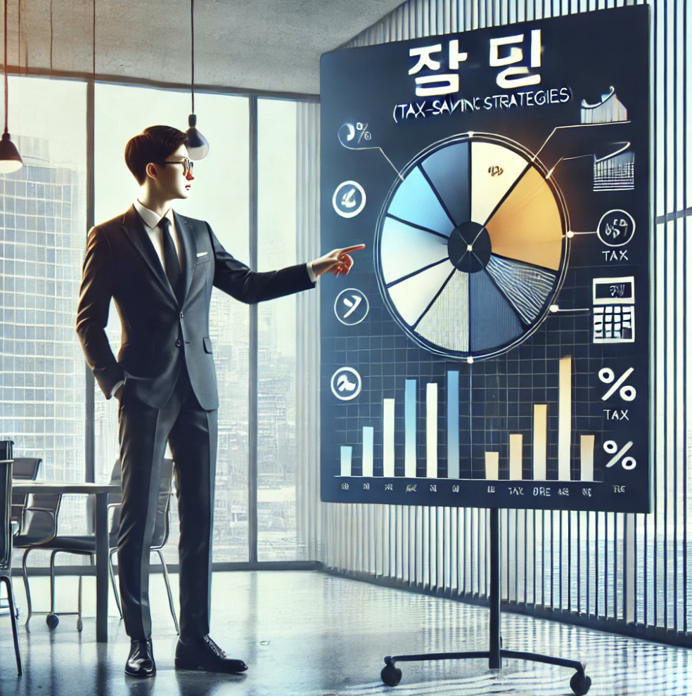 절세 전략을 설명하는 프레젠테이션 현장