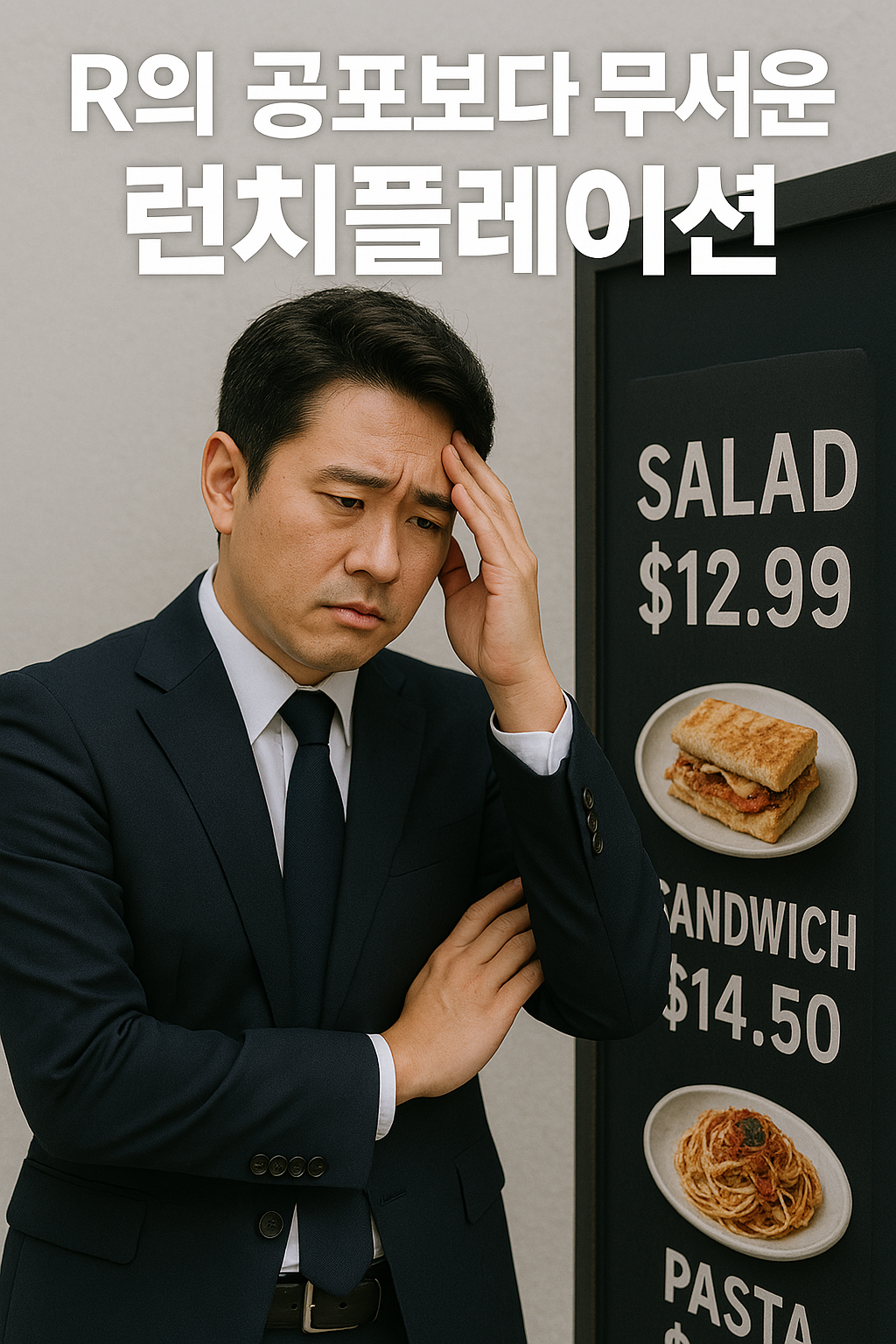 점심가격을 고민하는 직장인 모습