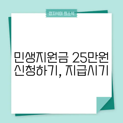 민생지원금 25만원 신청하기, 지급시기