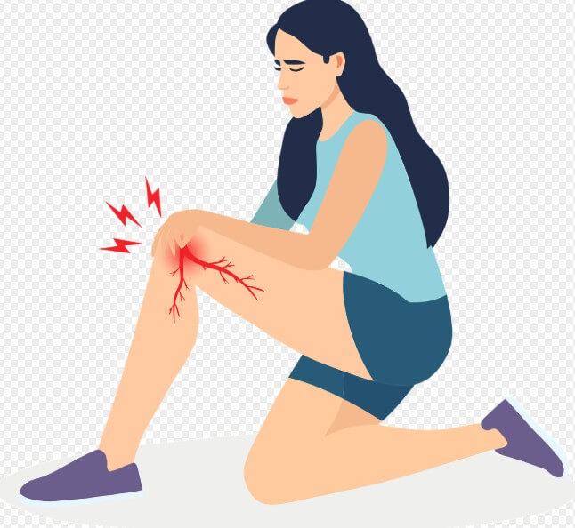 무릎에 상처 난 모습