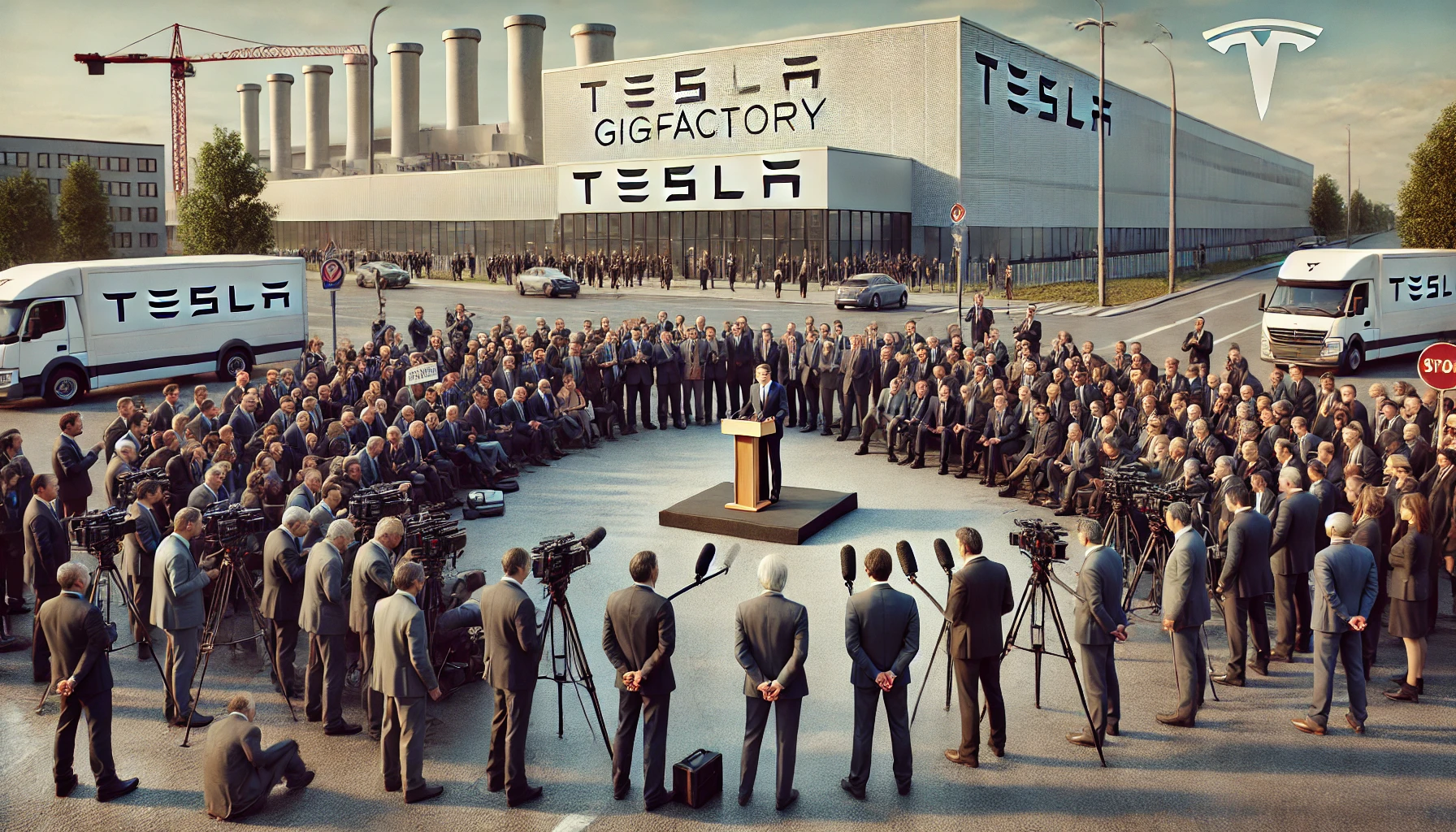 테슬라 기가팩토리에 등장한 일론머스크