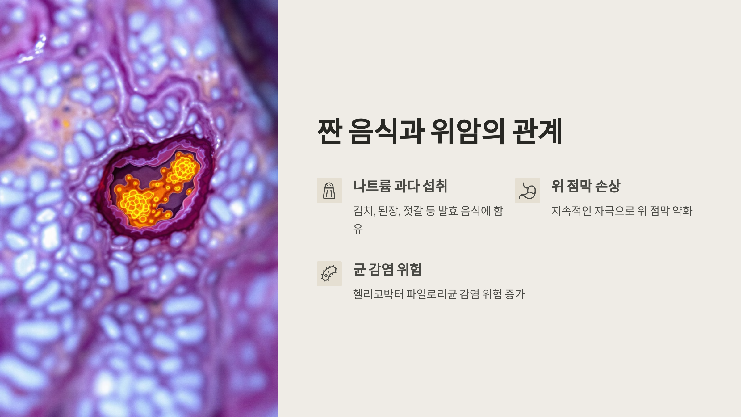 짠 음식과 위암의 관계